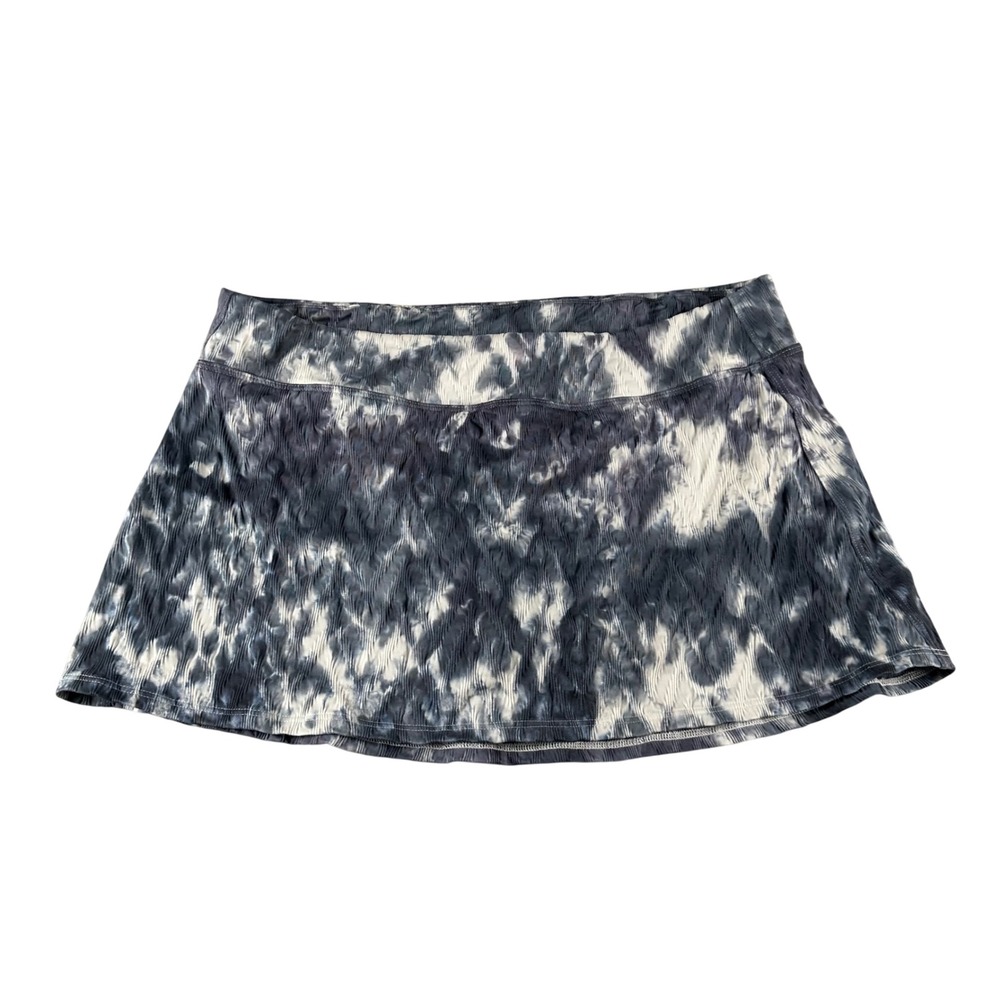 Athleta Match Point Skort L Blue Shibori Tie Dye 13.5" Tennis Golf Pickleball